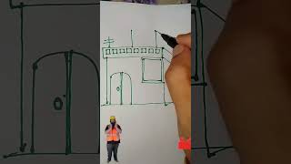How to draw house with 14 ll 14 drawing easy ll 14 drawing ideas #096 #yshorts #shortsfeed