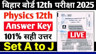 05.02.2025, 12th Physics Answer key 2025 | Bihar Board 12th Physics Answer key 2025 | Set A to J