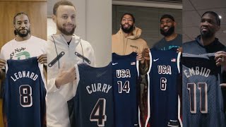 Team USA players receive their jersey's for 2024 Olympics in Paris