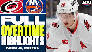 Carolina Hurricanes at New York Islanders | FULL Overtime Highlights - November 4, 2023