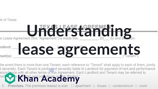 Understanding lease agreements | Housing | Financial Literacy | Khan Academy