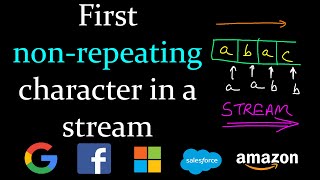 First non repeating character in a stream | Leetcode #387