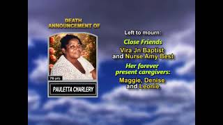 Pauletta Charlery ~ Long Obituary