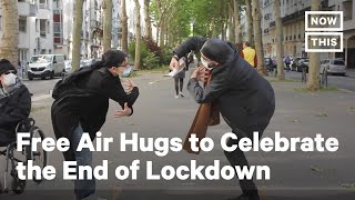 Man Celebrates End of Lockdown with Free Air Hugs | NowThis