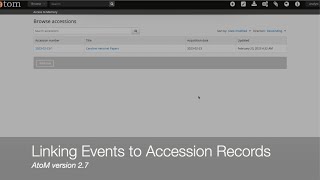 Adding Events to Accession records