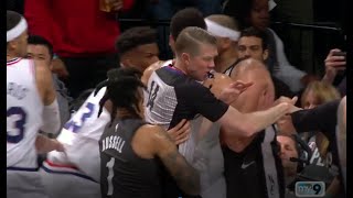 Jimmy Butler and Jared Dudley EJECTED - BRAWL - 76ers vs Nets - game 4 2019