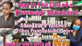 DAY IN THE LIFE OF A PHARMACY TECH💊 | ASMR + GIVING VACCINES | COME TO WORK WITH ME