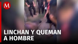 Pobladores LINCHAN a un sujeto frente a policías en Centla, Tabasco