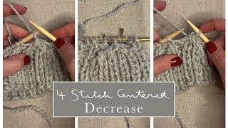 4 Stitch Centered Decrease || Quick & Simple Knitting Tutorial || Wild Sea Hat