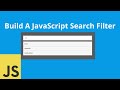 Build a Javascript Search Filter | No Page Reload