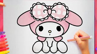 How to draw MY MELODY hello kitty and friends - SANRIO