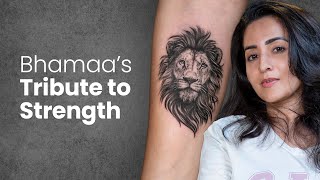 Empowerment Inked | Bhamaa's Black \u0026 Grey Lion Face Tattoo | Aliens Tattoo Kochi