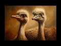 vintage common ostrich 4 pictures 1 hour. no sound screensaver