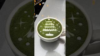 Christmas tree 🎄 tutorial #latte #latteart #coffeeart #shorts #youtubeshorts #viralshorts #christmas