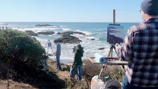 30 MINUTE CHALLENGE plein air OIL PAINTING with Tad and Maura