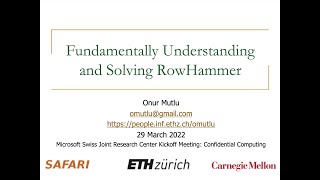 Fundamentally Understanding and Solving RowHammer by A. Giray Yaglikci