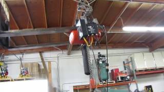 CM Lodestar 2 Ton Electric Chain Hoist with 635 Trolley 15’ lift Model RR