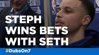 Stephen Curry wins bet with brother Seth Curry at NBA All Star Saturday 3-point contest