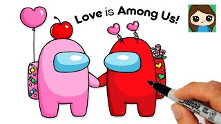 How to Draw an AMONG US Couple 💝Valentines Love