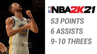 Stephen Curry Drops 53 Points and 9 Threes!! | Nba2k21 Arcade Edition