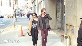 Austin Butler and Vanessa Hudgens hold hands as they walk back to their hotel in New York City