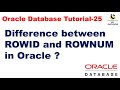 Difference between ROWID and ROWNUM in Oracle ? || Oracle Database Tutorial