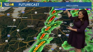 Increasing clouds and mild temps tonight; Severe Threat Wednesday