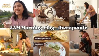 5 AM Morning Vlog - Breakfast /lunchbox / Lunch - Baking Eggless Brownie - Relaxing Vlog