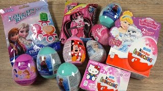 Elsa FROZEN Barbie Monster High Minnie Mouse Princess Hello Kitty Easter Surprise Eggs