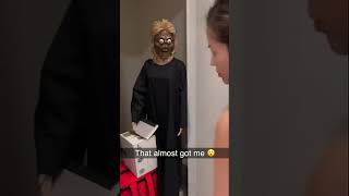 Boyfriend TERRIFIES Girlfriend by placing a scary mannequin in the closet! 👻 #shorts