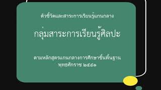 ตัวชี้วัดและมาตรฐาน สาระการเรียนรู้ฯ ระดับการศึกษาขั้นพื้นฐาน ช่วงชั้นที่ 4 กลุ่มสาระศิลปะ(นาฏศิลป์)