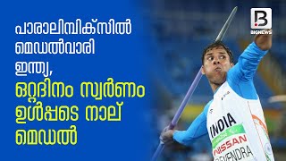 പാരാലിമ്പിക്‌സിൽ മെഡൽവാരി ഇന്ത്യ, ഒറ്റദിനം സ്വർണം ഉൾപ്പടെ നാല് മെഡൽ