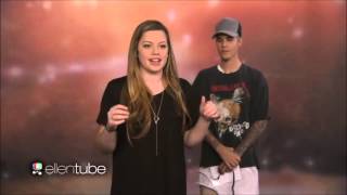 Justin Bieber at The Ellen Show take Surprises Superfans