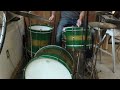 Decolite Green & Gold Drums 12/15/22/6.5x14