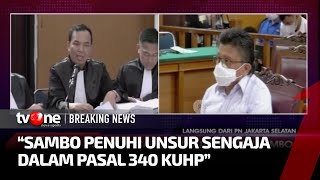 Ekspresi Ferdy Sambo Saat Jaksa Bacakan Tuntutan | Breaking News tvOne