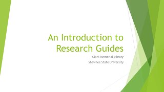 Introduction to Research Guides Update