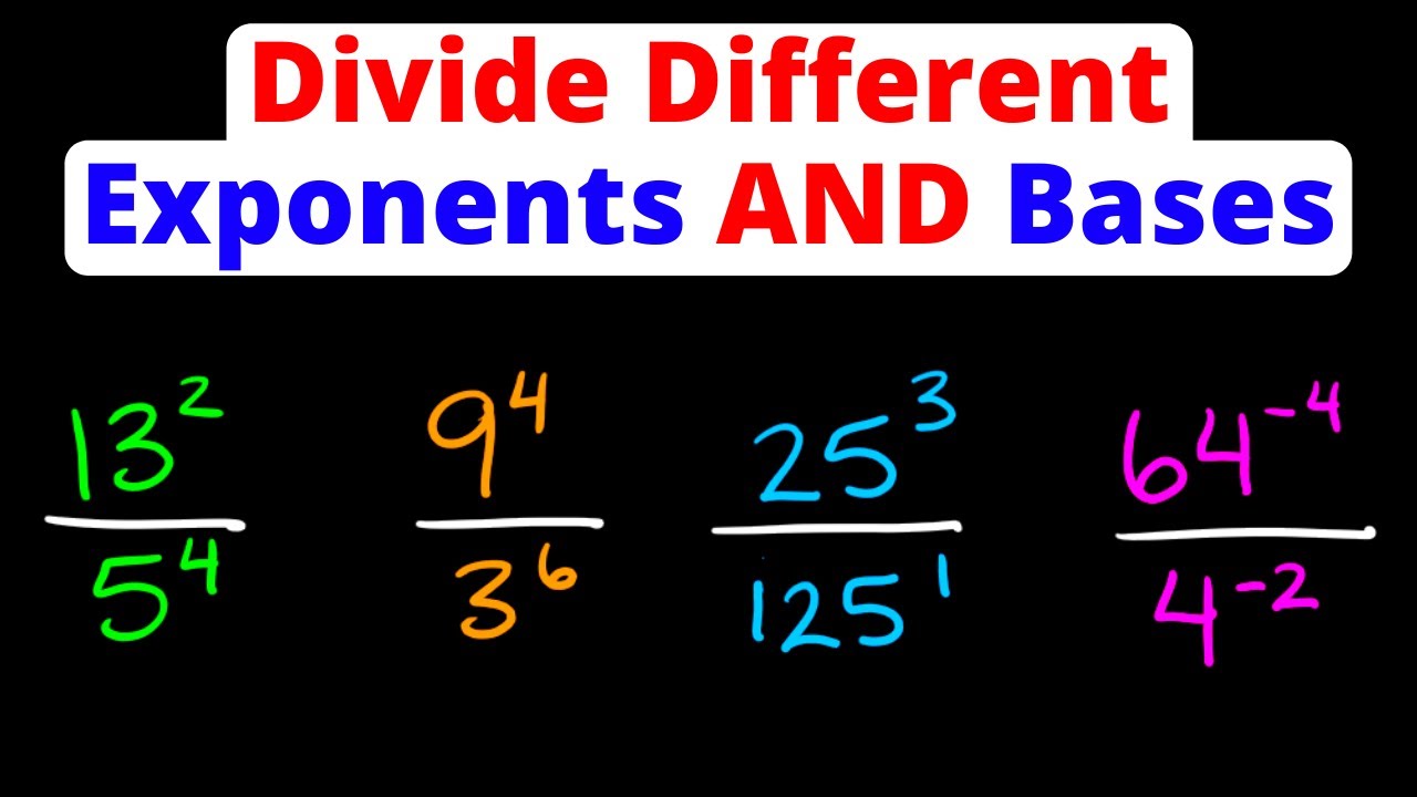 Dividing Exponents With Different Powers AND Bases | Eat Pi - YouTube