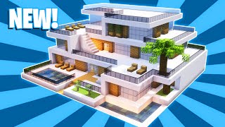 Minecraft : How To Build a Large Modern House Tutorial (#40)