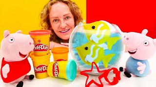 Play Doh Knete Video mit Peppa Wutz. Wir basteln ein Aquarium. Spielzeug Video für Kinder