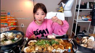 [우앙TV] 조개로 마라샹궈!! 찜, 탕 다 해먹었지용!  [eating show]mukbang korean food