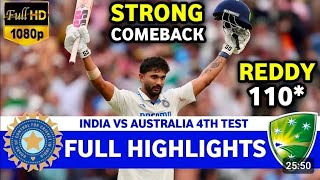 full highlight ! India vs Australia 4th test match day 3 2024 l Ind vs Aus