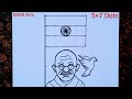 Easy Gandhi Jayanti drawing from 5×7 dots step by step // Easy Gandhi Jayanti Rangoli