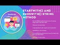 JavaScript StartsWith() and EndsWith() String Method