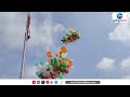 மூவர்ண பலூன்களை பறக்கவிட்டு சுதந்திர தின கொண்டாட்டம் independence day tricolor balloons