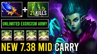 New Meta 7.38 Midlane Carry Death Prophet Unlimited Ghost Army Exorcism with Scepter Parasma Dota 2