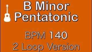 Bマイナーペンタトニックスケール練習(BPM140 2ループ)-B minor pentatonic scale practice bpm140 2Loop-