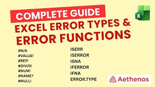 Complete Guide to Excel Error types and Error Functions