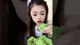 Matcha Powdered Ice Eating Mukbang | ASMR Matcha Ice Crunch Sounds