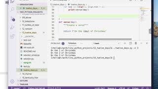 Tiny Python Projects: Ch 13 Pt 2 (Writing the verse function and test)