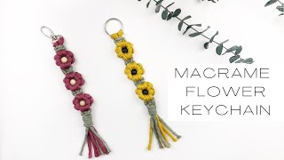 DIY: Macrame Flower Keychain | DIY MACRAME KEYCHAIN (step by step)